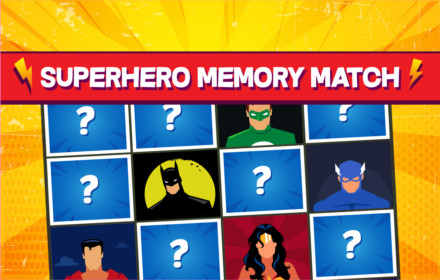 super hero memory match